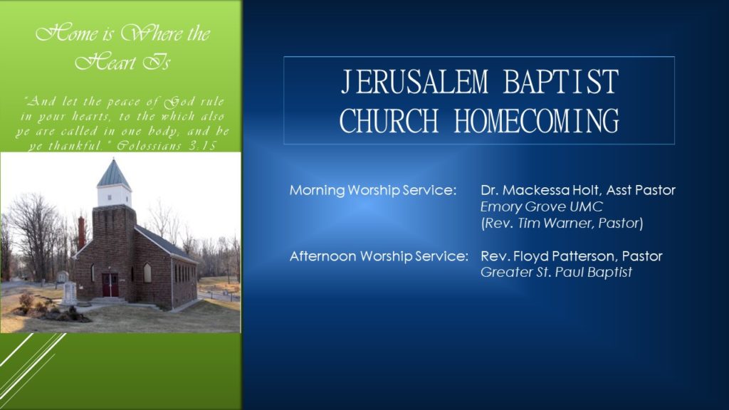 Jerusalem Baptist church Homecoming | Jerusalem Baptist Church